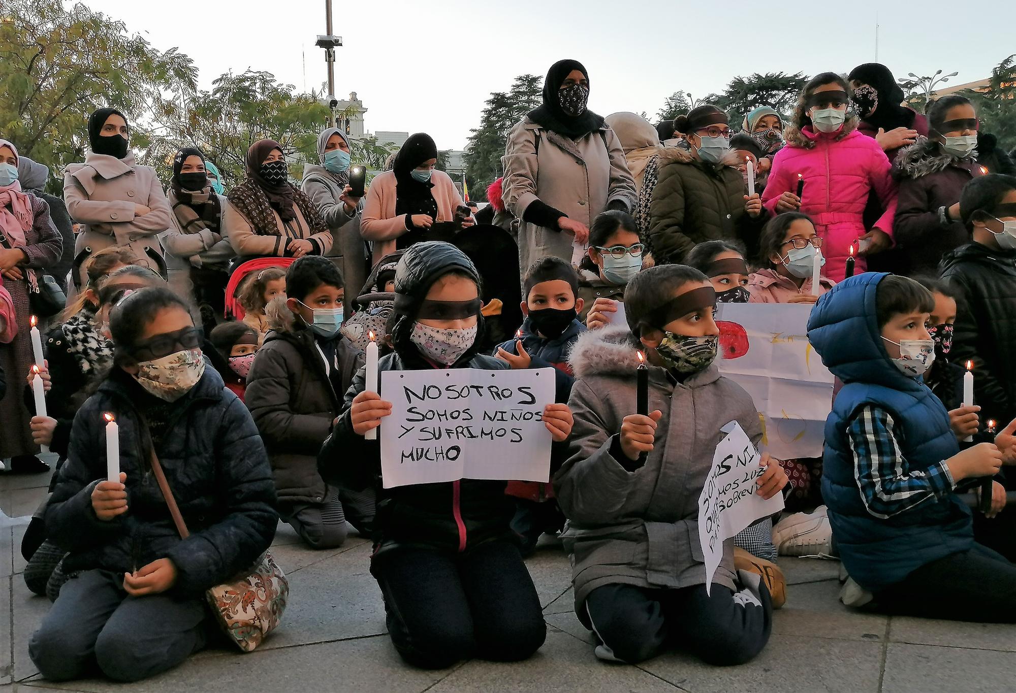 Protesta niños Cañada Real